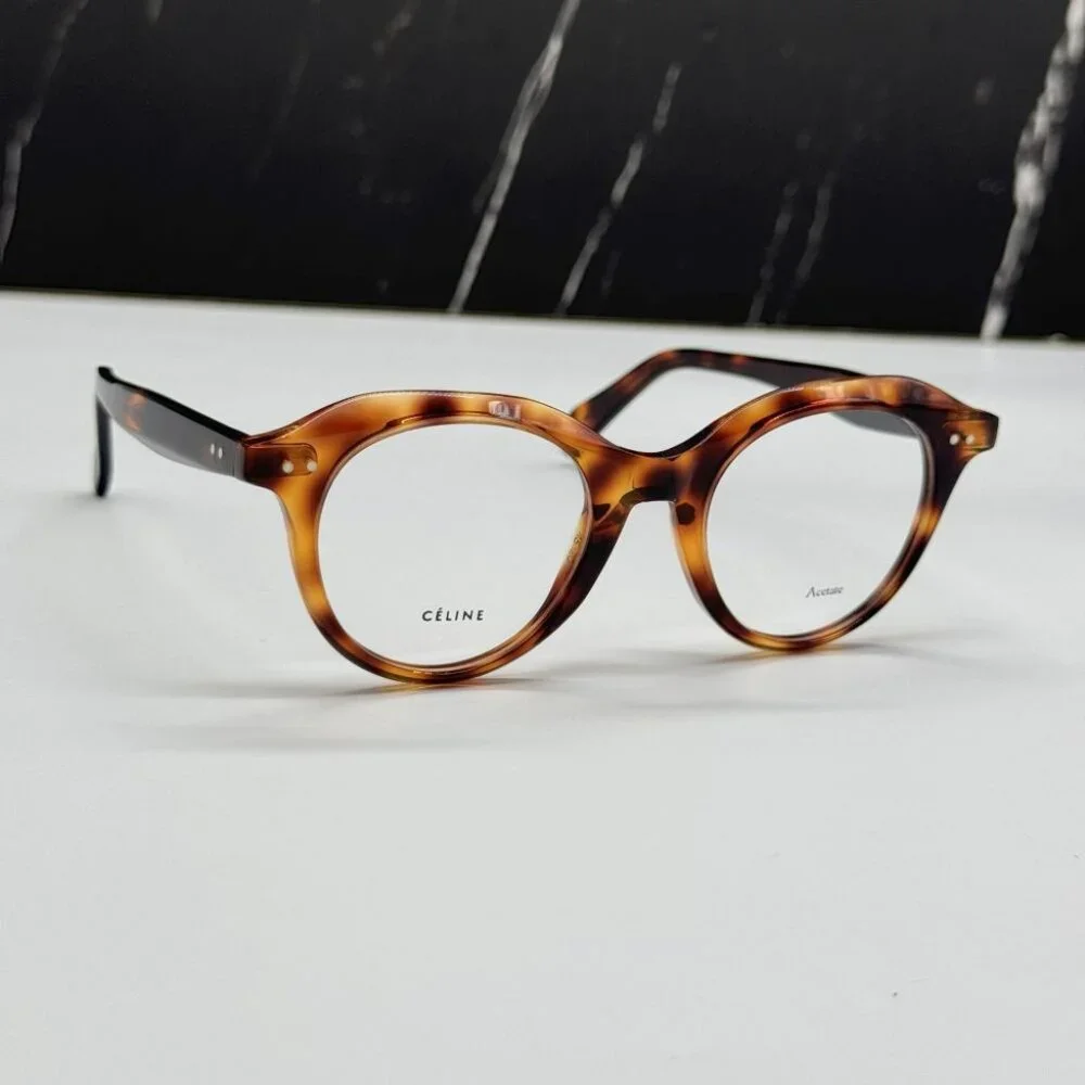 NEW CELINE CL41458 086 HAVANA ROUND UNISEX CELINE EYEGLASSES